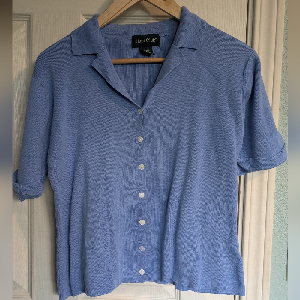 Hunt Club Light Blue Short-Sleeve Cardigan